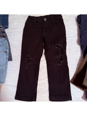 Raxtin black skinny distressed denim